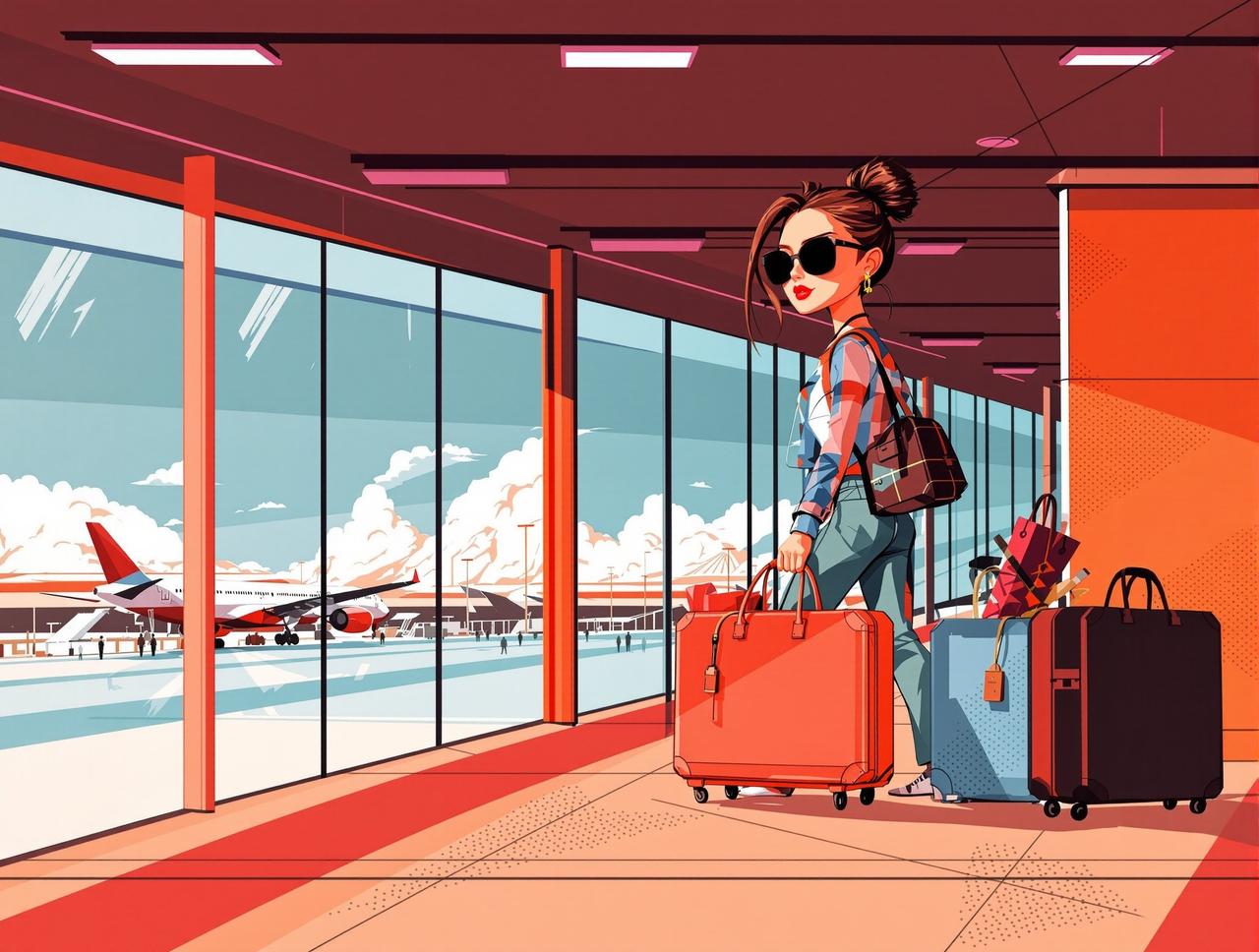 明星机场出发造型